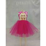 Niliya Çocuk Giyim Barbie Baskılı Tütü Elbise - 5 - 6 Yaş - 13P-Pembe