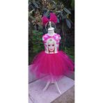 Niliya Çocuk Giyim Barbie Baskılı Tütü Elbise - 9 - 10 Yaş - 13P-Pembe