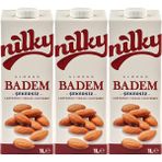 Nilky Badem Sütü 3x1 lt Şekersiz Glütensiz Laktosuz Vegan Türkiye Menşeli