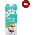 Nilky Milky 4x 1lt Vegan Hindistan Cevizi Sütü Glutensiz ve Laktozsuz Lezzet