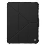 Nillkin Bumper Pro PU Deri Kılıf Apple iPad Pro 11 2024 için Tasarlandı, Kalem Tutucu/Darbeye Dayanıklı Kapak/Çok Açılı Katlanır Stil/Arka Kamera Slayt Kapağı - Siyah