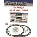 Nilly Toys Pilli Işıklı 40 Parça 308 cm Hızlı Tren Seti Oyuncak Tren - Renkli