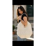 Nillys Kadın Koton Ip ,astarlı ,cepli Örgü Kol Çantası (En 42 cm Boy 32 Cm)