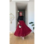 NİLNUR MODA Yeni Sezon Efil Vual Kraş Etek (Kemer Hediyeli )