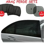 nils Home-Oto Araç Araba Yan Cam Güneşlik Perde Seti 2 Yan Cam Perde + 2 Vantuzlu Perde