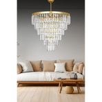 Nilsa Gold 50x50 Cm'lik Kristal Taşlı Lüks Avize - Yatak Odası - Salon - Mutfak - Hol Altın