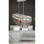 Nilsa Gümüş 70x30 Cm'lik Kristal Cam Taşlı Yemek Masası Üstü Lüks Avize - Yatak Odası - Salon - Mutfak - Hol Gümüş