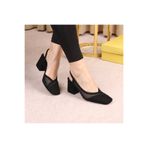 Nilsa Shoes Kadın Kalın Topuklu Dantel Detaylı Abiye Ayakkabı Topuklu Ayakkabı