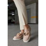 Nilufarr Little Teddy Bej Kadın Loafer Ayakkabı