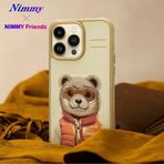 Nimmy iPhone 16 Pro Max 3D Gerçek Nakış İşlemeli Kabartmalı Gözlük Fermuar Mont Ayıcık Detaylı Cool Cute 2.0 Silikon Kılıf