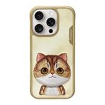 Nimmy iPhone 16 Pro Max Uyumlu 3D Göz Golden Kedi Detaylı Gerçek Nakış İşlemeli Kabartmalı Big Eyes Kılıf