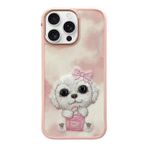 Nimmy iPhone 16 Pro Max Uyumlu 3D Göz Pembe Köpek Gerçek Nakış İşlemeli Kabartmalı New Big Eyes Kılıf