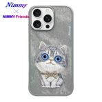 Nimmy iPhone 16 Pro Uyumlu 3D Göz Kedi Detaylı Gerçek Nakış İşlemeli Kabartmalı New Big Eyes Kılıf