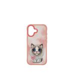 Nimmy Iphone 17 3d Göz Fiyonk Detaylı Gerçek Nakış İşlemeli Kabartmalı Kedili New Big Eyes Telefon Kılıfı - Pembe