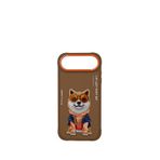 Nimmy Iphone 17 Air Uyumlu Gerçek Nakış İşlemeli Zincir Ve Gözlük Detaylı Shiba Inu Köpek Desenli Telefon Kılıfı