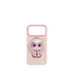 Nimmy Iphone 17 Pro Uyumlu Magsafe Stand Özellikli 3d Gözlük Fermuar Tavşan Nakışlı Cool Cute Telefon Kılıfı - Pembe
