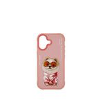 Nimmy Iphone 17 Uyumlu 3d Gerçek Nakış İşlemeli Zincir Ve Gözlük Detaylı Pomeranian Köpek Desenli Telefon Kılıfı - Pembe