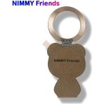 Nimmy Magsafe Uyumlu | 3D Gözlük ve Fermuarlı Gerçek Nakışlı Ayıcıklı Manyetik Telefon Tutucu Stand - Gri