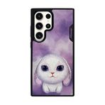 Nimmy Samsung S24 Ultra Uyumlu 3D Göz Mor Tavşan Detaylı Nakış İşlemeli Kabartmalı Big Eyes Kılıf