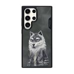 Nimmy Samsung S24 Ultra Uyumlu 3D Kıyafet Kurt Detaylı Nakış İşlemeli Kabartmalı Fashion Pet Kılıf