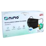Nimo Tek Kullanımlık Cerrahi Yüz Maskesi Siyah 10Lu 5 Paket 50 Adet
