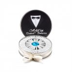Nin Chocolate 80 Adet Metal Yuvarlak Kutu Damatlık Baskılı Damat Bohçası Çikolatası