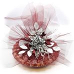 Nin Chocolate Altın Varaklı Cam Tepside Yaldızlı Söz Nişan Çikolatası Bordo 2300G - 1 Adet
