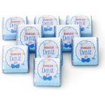 Nin Chocolate Erkek Bebek Çikolatası Dökme Bebek Çikolatası Hoşgeldin Baskılı (45 Adet Kare Çikolata)