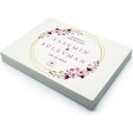 Nin Chocolate Isimli Söz Nişan Çikolatası 94 Adet Madlen Pembe Çiçekli - 1 Adet