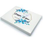 Nin Chocolate Isme Özel Söz Nişan Çikolatası 72 Adet Madlen Mavi Çiçekli - 1 Adet