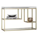 Nina Gold Metal Dresuar / Konsol Gümüş Tabla