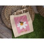 Ninastore Arı Çiçeği Pembe Tote Çanta - Şirin Tote Çantalar, Estetik Tote Çanta, Hediye Tote Çanta, Kanvas Çanta, Tote Çanta, Kitap Çantası, Alışveriş Çantası, En Iyi Tote Çantalar - Renkli