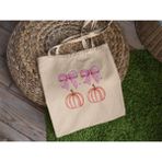 Ninastore Balkabağı Cadılar Bayramı Coquette Tote Çantası - Sevimli Tote Çanta, Estetik Tote Çanta, Cadılar Bayramı Tote Çantası, Balkabağı Temalı Tote Çanta, Coquette Pembe Tote Çanta - Renkli