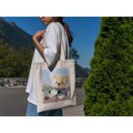 Ninastore Çay Saati Ayı Tote Çantası - Sevimli Tote Çantalar, Kütüphane Çantası, Sevimli Alışveriş Çantaları, Sevimli Kitap Çantaları - Renkli