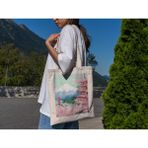 Ninastore Fuji Dağı Kiraz Çiçeği Tote Çantası - Şirin Tote Çanta, Japon Tote Çantası, Tote Çanta, Kanvas Çanta, Estetik Tote Çanta, En Iyi Tote Çanta, Tote Çanta - Renkli