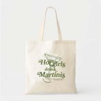 Ninastore Martini Bekarlığa Veda Tote Çantası: Retro Havalı Pamuklu Parti Hediyesi - Renkli