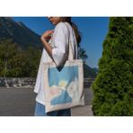 Ninastore Sarı Kalp Kedi Tote Çantası - Sevimli Tote Çantalar, Tote Çanta, Estetik Tote Çanta, Alışveriş Çantası, Kitap Çantası - Renkli