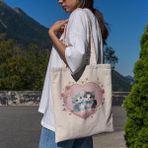 Ninastore Sevgi Dolu Kedi Tote Çantası - Kalp Tote Çanta, Tote Çanta, Alışveriş Çantası, Estetik Tote Çanta, Tote Çanta, Sevimli Tote Çantalar, Hediye Tote Çanta - Renkli