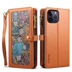 nincyee iPhone 12 Pro Max için Kapaklı Kılıf, Yıldız Seyahat Desenli Pu Deri Çoklu Kart Cüzdan Kılıf Çapraz Askılı
