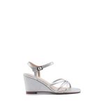 Nine West Jorgia 5FX Gümüş Kadın Dolgu Topuk Sandalet