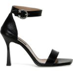 Nine West Kadın Topuklu Sandalet Siyah Deri Yüksek Stiletto Taban ile Modern Stil