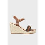 Nine West Logolu Bantlı Hasır Dolgu Topuklu Bayan Ayakkabı OPRENA 5FX KAHVE