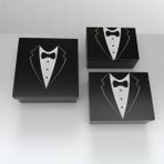 Nineteen 19 Box - Damat Kolisi, Söz Nişan Damat Kutusu, Damat Bohçası, Damat Çeyiz Bohça Kutusu 3'lü Set