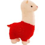 Ninglongrankai Alpaka Bebek Peluş Oyuncak Kız Bez Bebek Çocuk Oyuncak Bebek Çim Çamur At Uyku Yastığı (Yurt Dışından) - Beyaz - Kırmızı