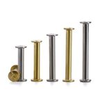 Ningvong Nikel kaplama resim perçinleri, resim vidaları, tampon vidası, tarif çivisi, 20 set, gümüş-M5 x 15 x 5 set * paslanmaz çelik 304