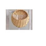 NINGVONG Rattan duvar asılı çiçek sepeti, hasır dokuma çiçek sepeti, çiçek saksı çiçeği, duvara asılı rattan, hint duvar asılı@Beyaz 30 * 36 cm