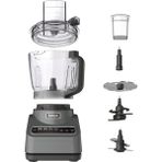Ninja Profesyonel Plus Gıda Işlemcisi, 1000 Watt Tepe Gücü, Doğrama, Dilimleme, Püre ve Hamur Hazırlama Özelliği, 9 Kaplı Işlemci Haznesi, 3 Bıçak, Gıda Besleme Kanalı ve Itici, Gümüş, BN601