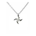 Ninja Star (Shuriken) Figürlü Unisex Kolye – 60 Cm Metal Zincirli Anime Takı