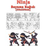 Ninja Temalı Dev Boyama Kağıdı 2,5 Metre Rulo Boyama Kağıdı - Çocuk Eğitici Boyama