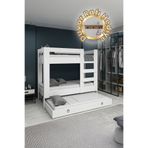 Ninnimo 90x190 Yatak Uyumlu Beyaz MDF Yavrulu Ranza